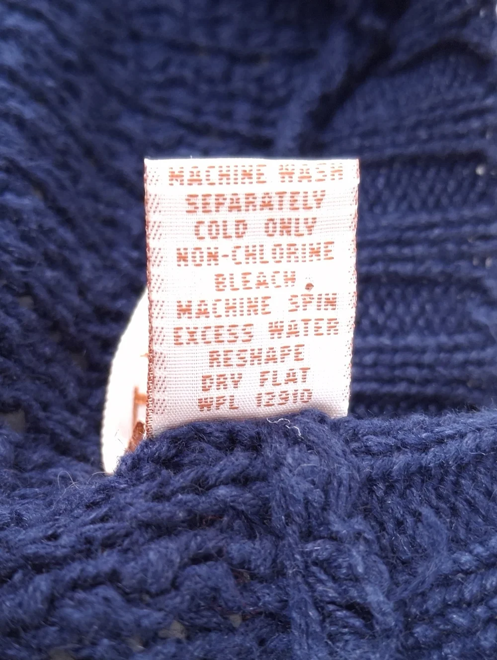 Venezia vintage chunky cable knit cardigan fisherman preppy slouchy navy blue - Picture 9 of 9